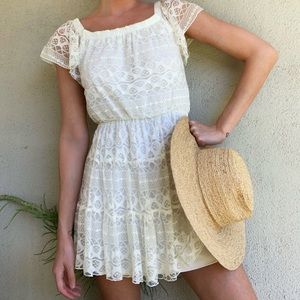 White Flowy Lace Sundress ☀️